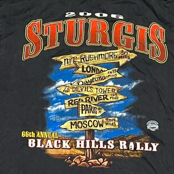 2006 Sturgis Bike Rally Motorcycle American Bike Crewneck Tee Tshirt - Picture 5 of 10